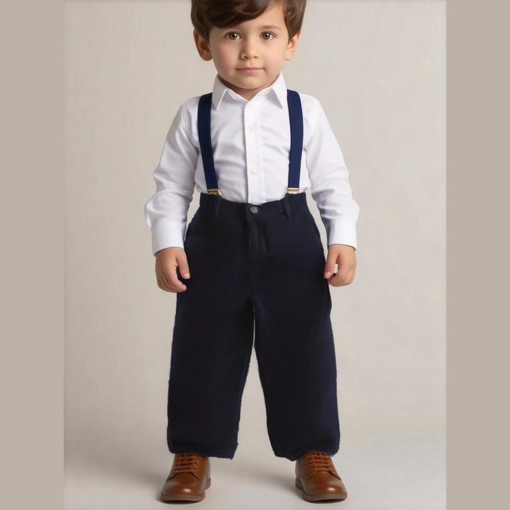 Janie and Jack Infant Boy's 12-18 months Navy Blue Felt Flat Front Pants